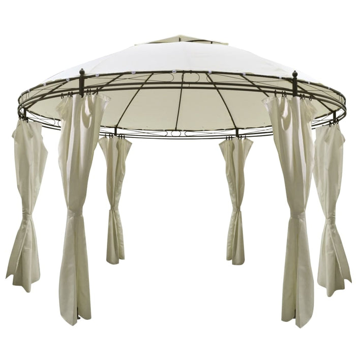 Gazebo Rotondo con Tende 3,5 x 2,7 m 41419