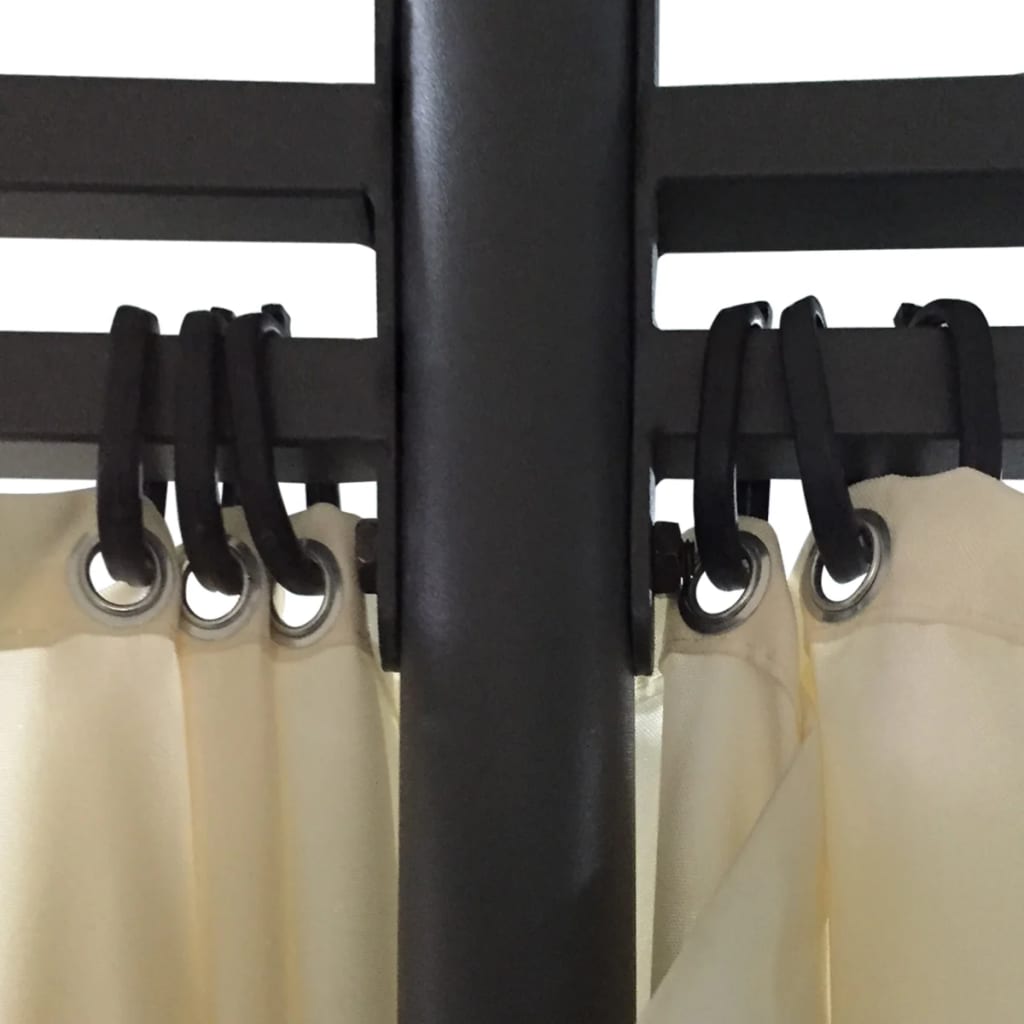 Gazebo Rotondo con Tende 3,5 x 2,7 m cod mxl 66353