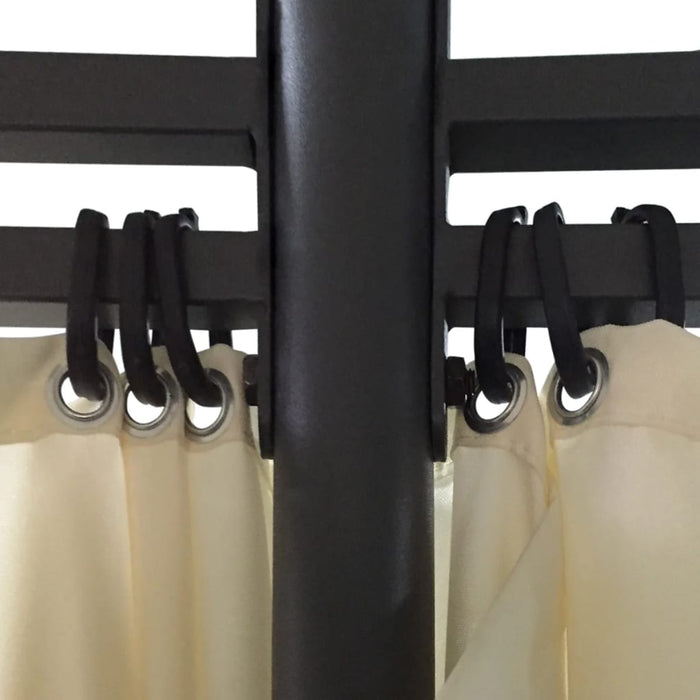 Gazebo Rotondo con Tende 3,5 x 2,7 m cod mxl 66353