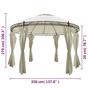 Gazebo Rotondo con Tende 3,5 x 2,7 m cod mxl 66353