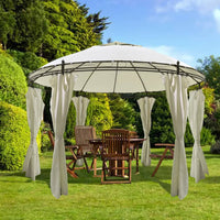 Gazebo Rotondo con Tende 3,5 x 2,7 m cod mxl 66353