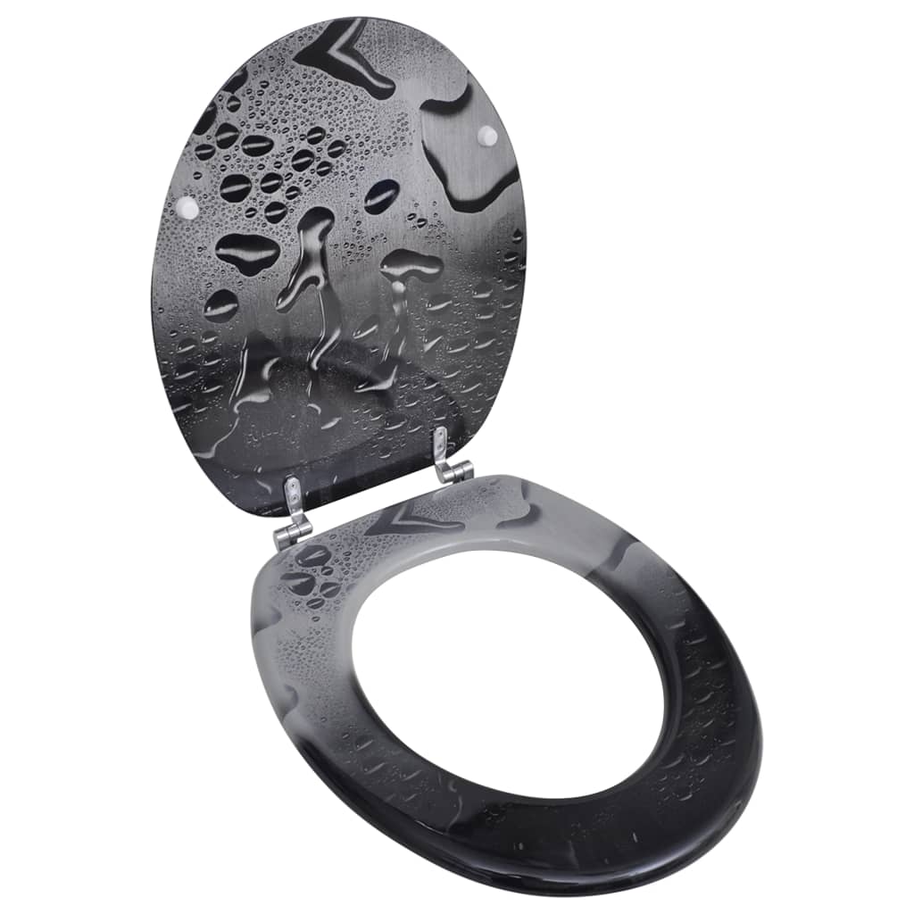 Coperchio da Toilette in MDF con Modello Gocce d'Acqua cod mxl 53215