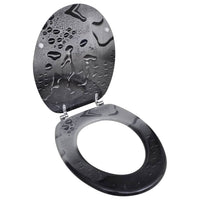 Coperchio da Toilette in MDF con Modello Gocce d'Acqua cod mxl 53215