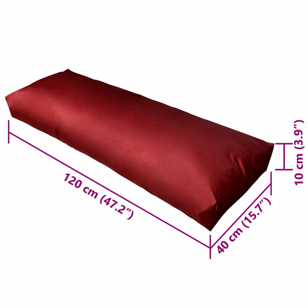 Cuscino di Appoggio Imbottito Rosso Vino 120 x 40 x 10 cm 41514