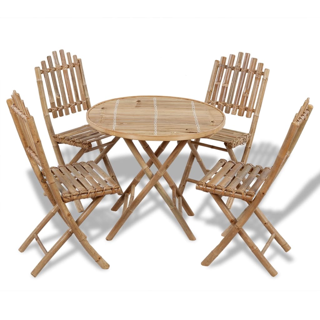 Set da Pranzo da Giardino 5 pz Pieghevole in BambÃ¹ cod mxl 35847