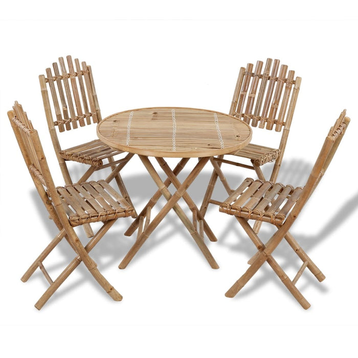 Set da Pranzo da Giardino 5 pz Pieghevole in BambÃ¹ cod mxl 35847