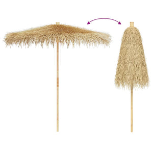 Ombrellone in Bambù 270 cm con Parasole in Foglie di Banano 41508
