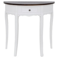 Tavolo Consolle con Cassetto e Piano Marrone Semicircolare  cod mxl 15112