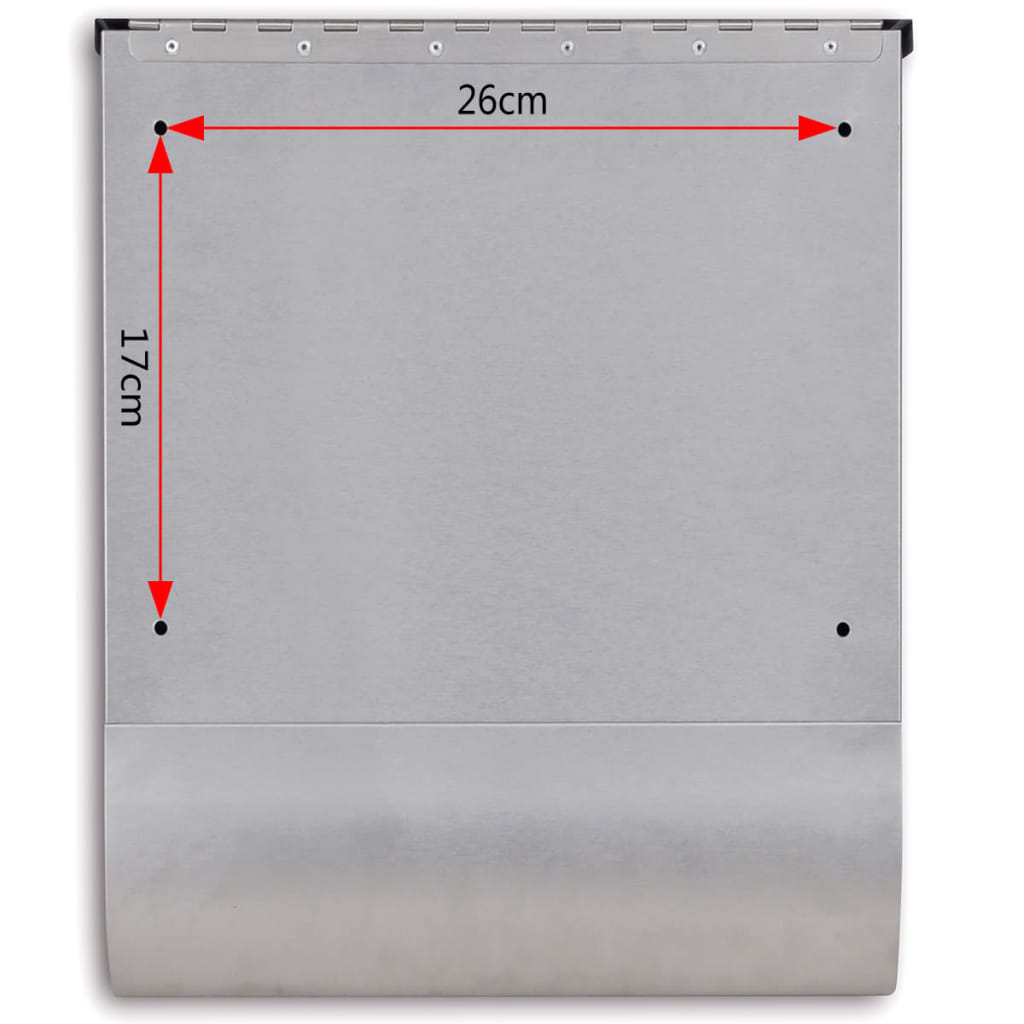Casetta della posta in acciaio inossidabile 31 x 10,5 x 33,5 cm 50350