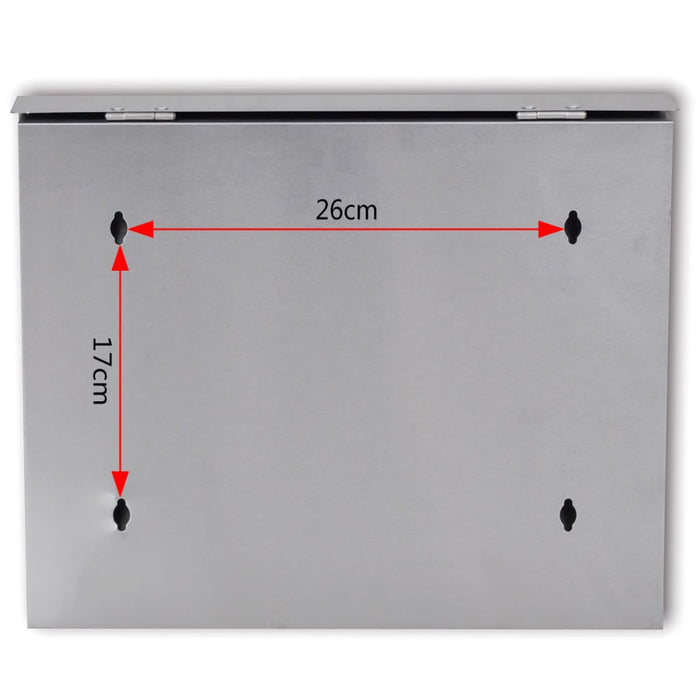 Cassetta della posta in acciaio inossidabile 37,5 x 13 x 31 cm 50352