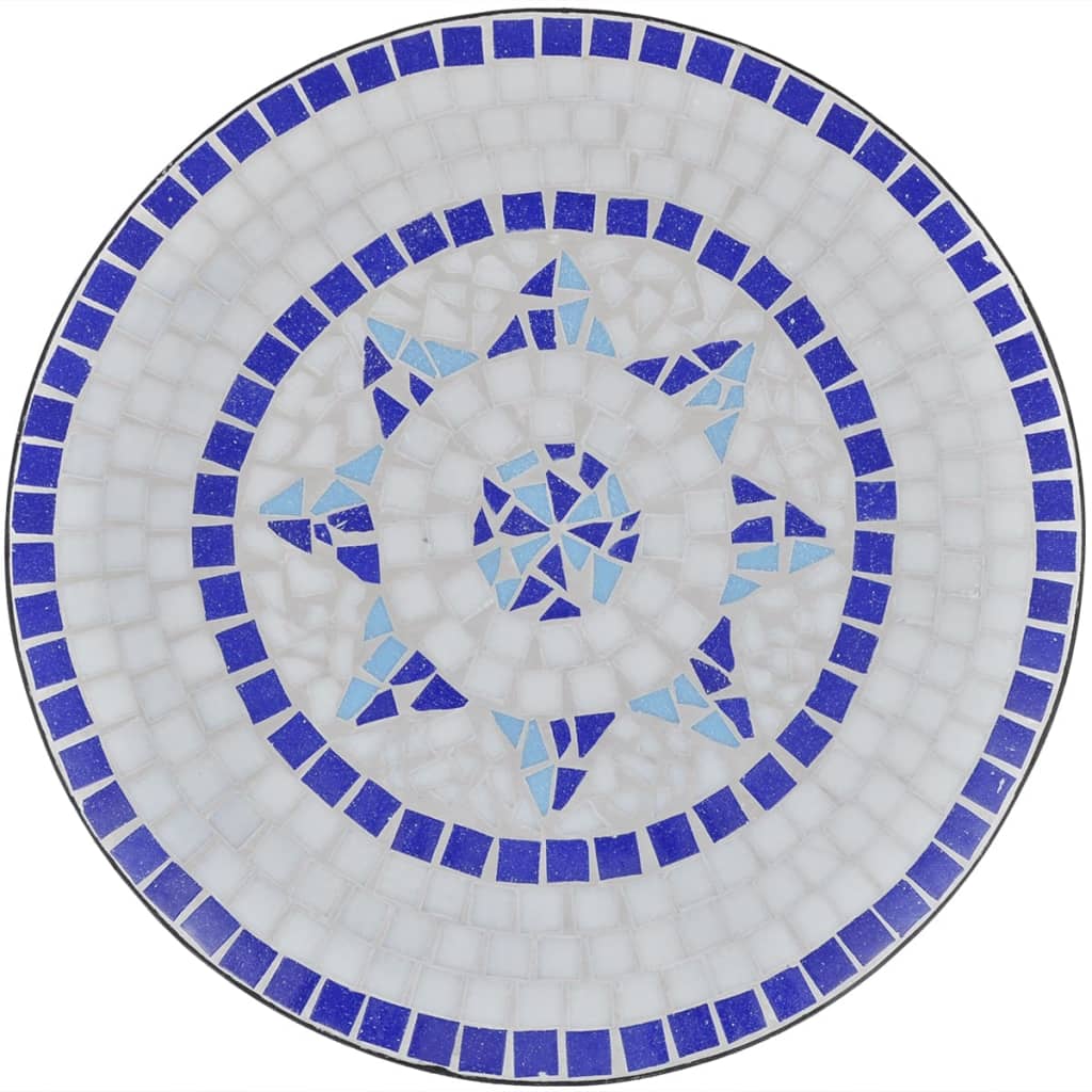 Tavolo da Bistrot Blu e Bianco 60 cm a Mosaico cod mxl 34549