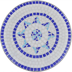 Tavolo da Bistrot Blu e Bianco 60 cm a Mosaico 41530