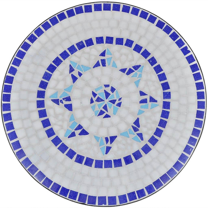 Tavolo da Bistrot Blu e Bianco 60 cm a Mosaico 41530