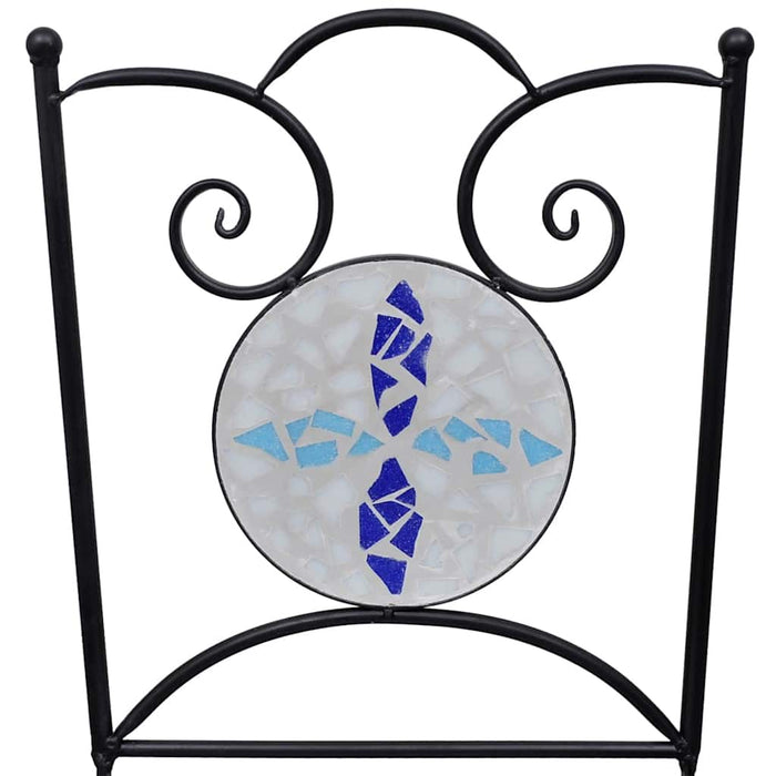 Sedie da Bistrot Pieghevoli 2 pz in Ceramica Blu e Bianco 41531