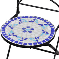 Sedie da Bistrot Pieghevoli 2 pz in Ceramica Blu e Bianco 41531