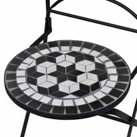 Sedie da Bistrot Pieghevoli 2 pz in Ceramica Nero e Bianco 41533