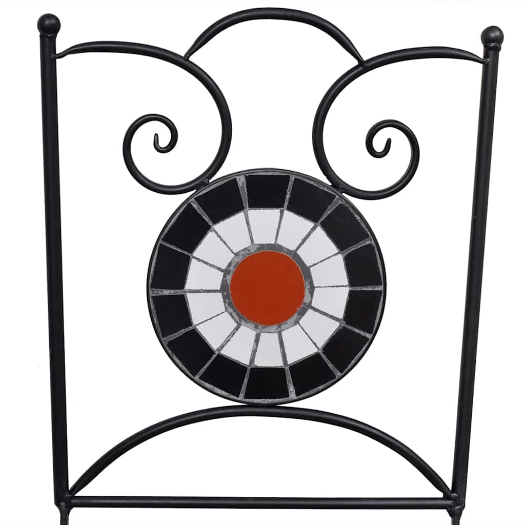 Sedie da Bistrot Pieghevoli 2 pz Ceramica Terracotta e Bianco cod mxl 14113