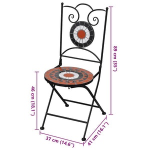 Sedie da Bistrot Pieghevoli 2 pz Ceramica Terracotta e Bianco cod mxl 14113