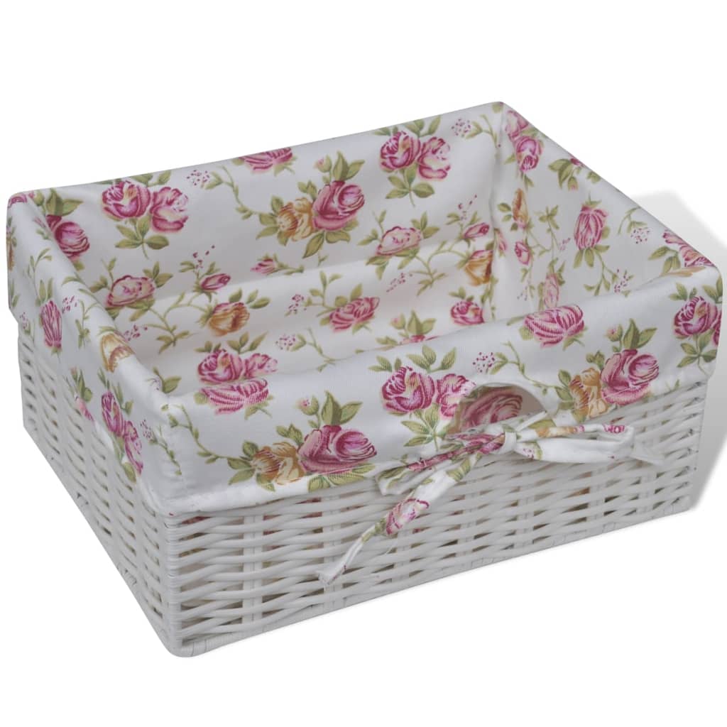 vidaXL Armadio con 1 Cassetto e 2 Cestini Bianco in Legno di Paulownia