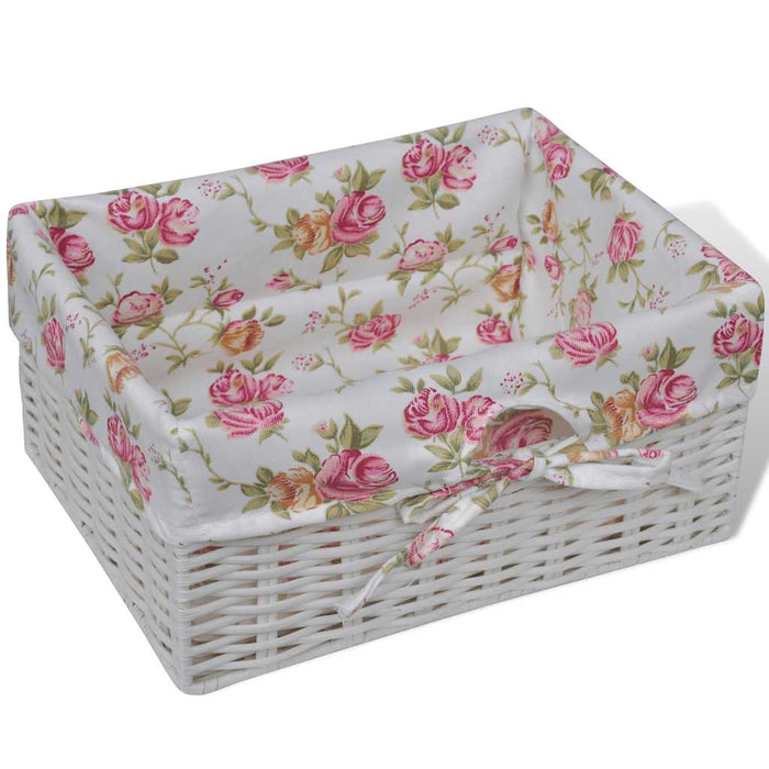 Armadietto con 1 Cassetto e 3 Cestini Bianco in Legno Paulownia  cod mxl 45839