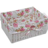 Mobiletto con 1 Cassetto e 3 Cestini Bianco Legno di Paulownia 241543