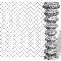 Recinzione in Rete in Acciaio Zincato 15x0,8 m Argento cod mxl 20928