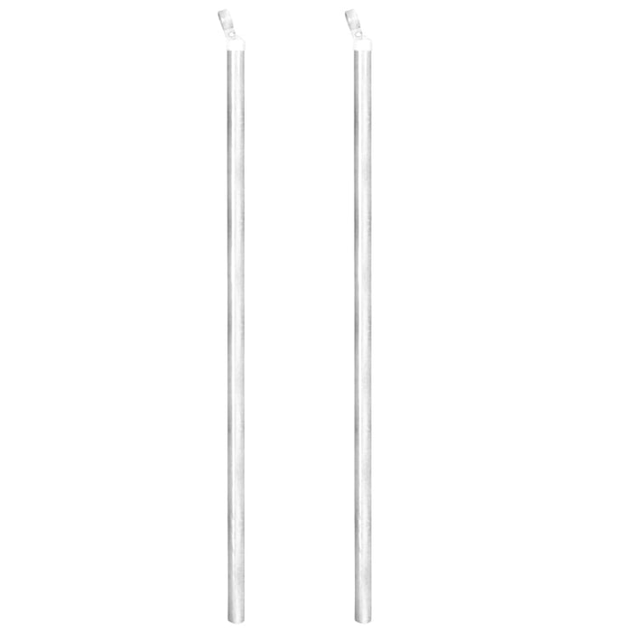 Recinzione in Rete con Pali in Acciaio Zincato 15x1,25m Argento 141496