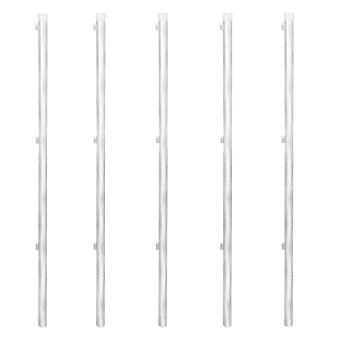 Recinzione a Rete con Pali e Spuntoni Acciaio Zincato 15x1,5 m 141505