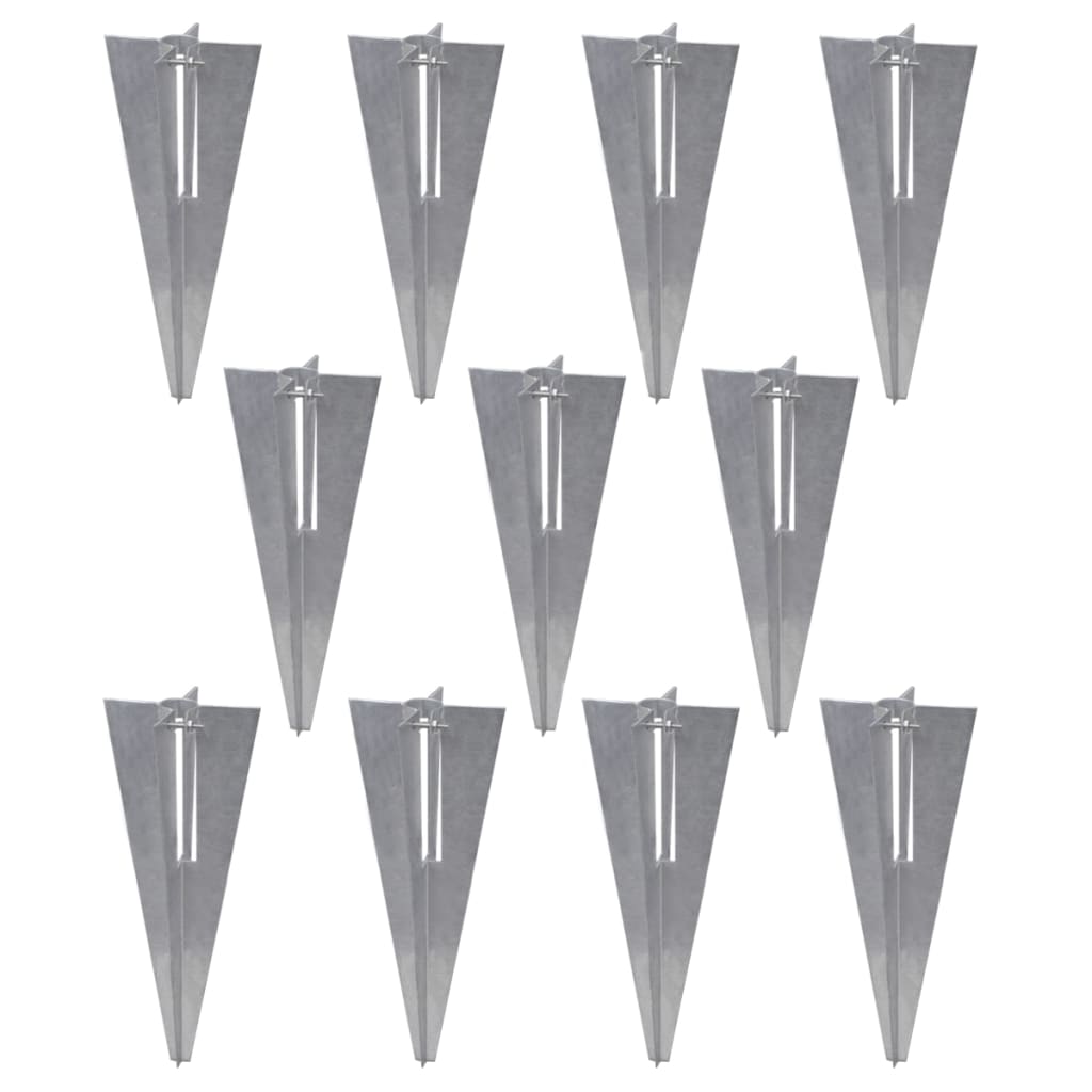 Recinzione a Rete con Pali e Spuntoni Acciaio Zincato 25x0,8 m 141506