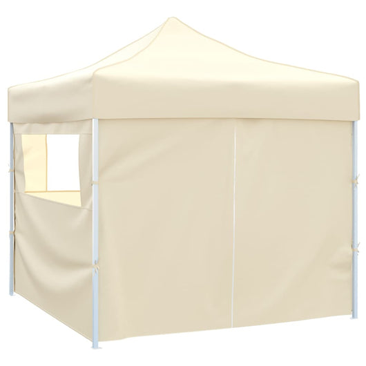 Tenda Pieghevole Crema 3 x 3 m con 4 Pareti 41464