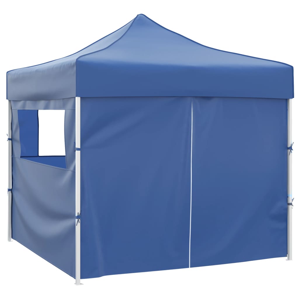 Tenda Pieghevole Blu 3 x 3 m con 4 Pareti 41466