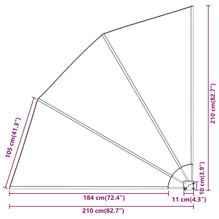 Tenda Laterale per Balcone Pieghevole Grigio 210x210 cm 41573