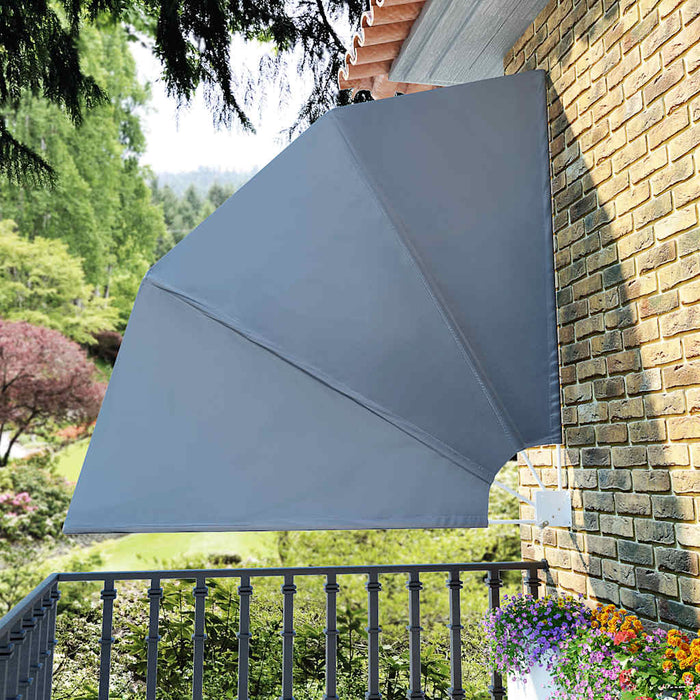 Tenda Laterale per Balcone Pieghevole Grigio 210x210 cm 41573