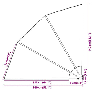 Tenda Laterale per Balcone Pieghevole Grigia 140x140 cm 41575