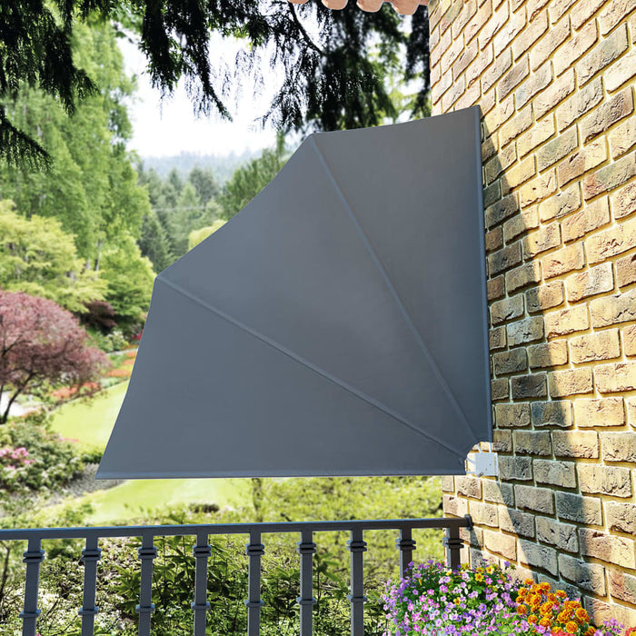 Tenda Laterale per Balcone Pieghevole Grigia 140x140 cm