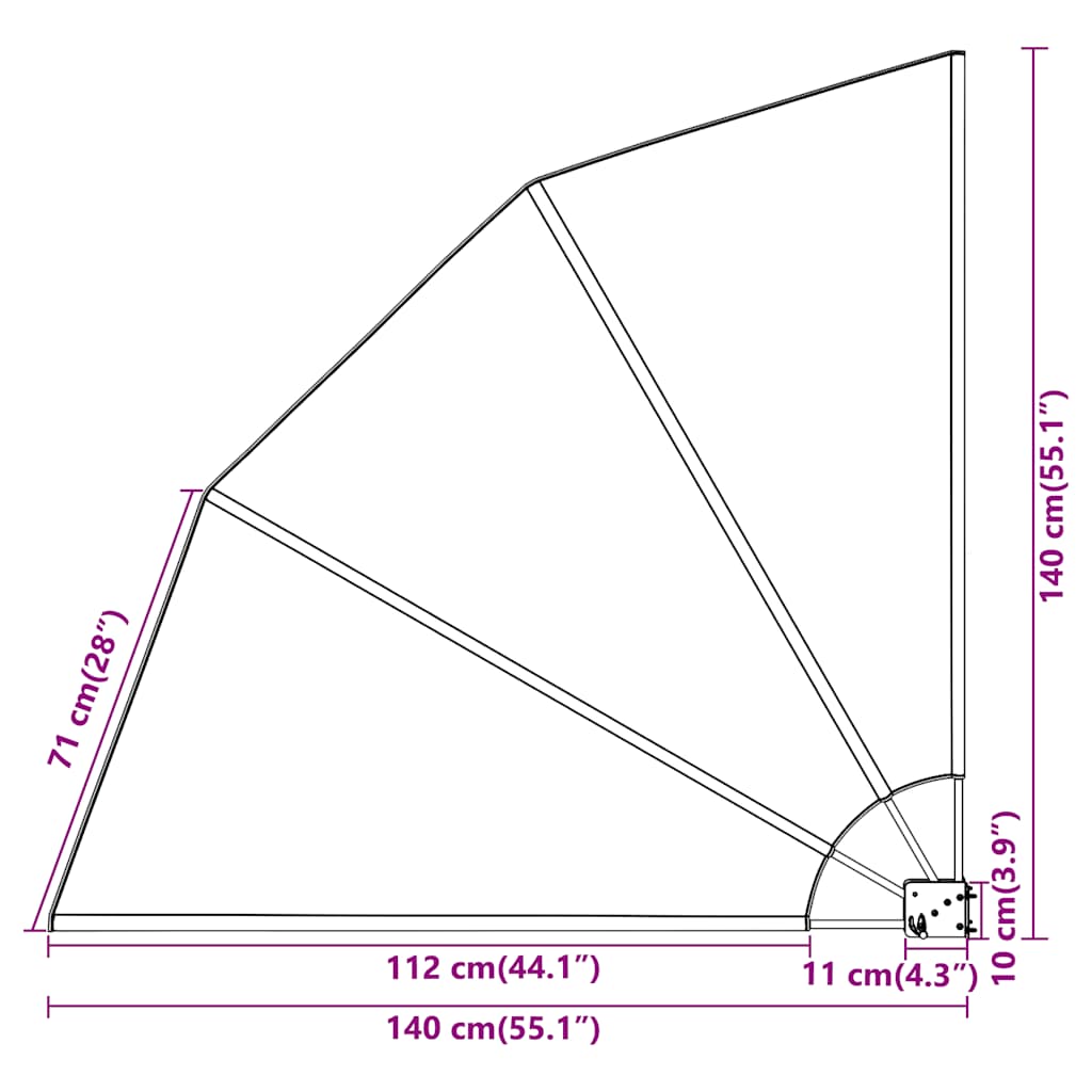 Tenda Laterale per Balcone Pieghevole Crema 140x140 cm 41578