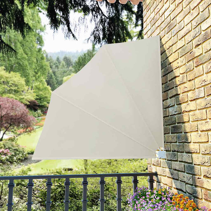 Tenda Laterale per Balcone Pieghevole Crema 140x140 cm 41578
