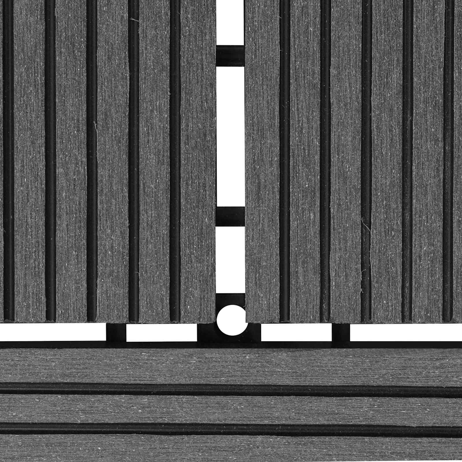 Piastrella per Decking 11 pcs Grigio 30 x 30 cm WPC 42046661