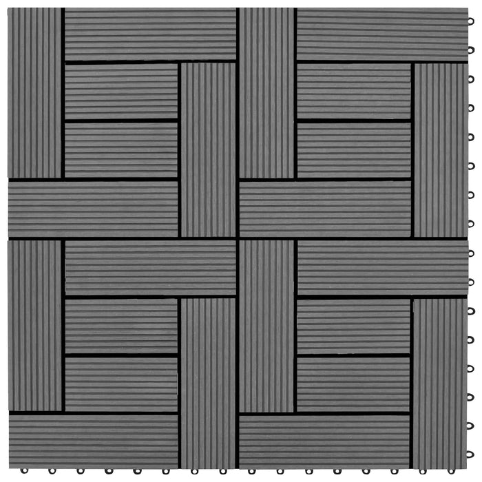 Piastrella per Decking 11 pcs Grigio 30 x 30 cm WPC 42046661