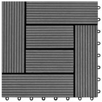 Piastrella per Decking 11 pcs Grigio 30 x 30 cm WPC 42046661