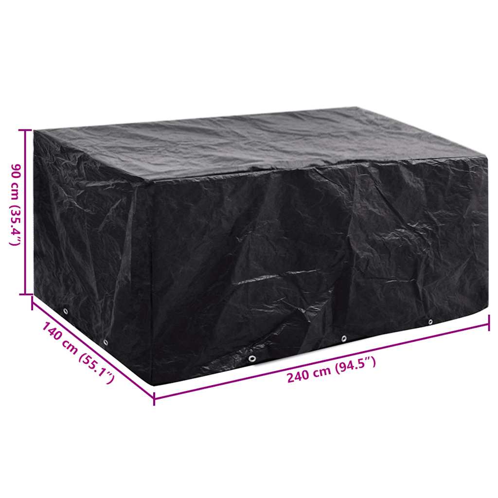 Copertura per Mobili da Giardino con 8 Occhielli 240x140x90 cm 41641