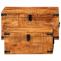 Casse di Stoccaggio 2 pz in Legno Ruvido di Mango  cod mxl 48501