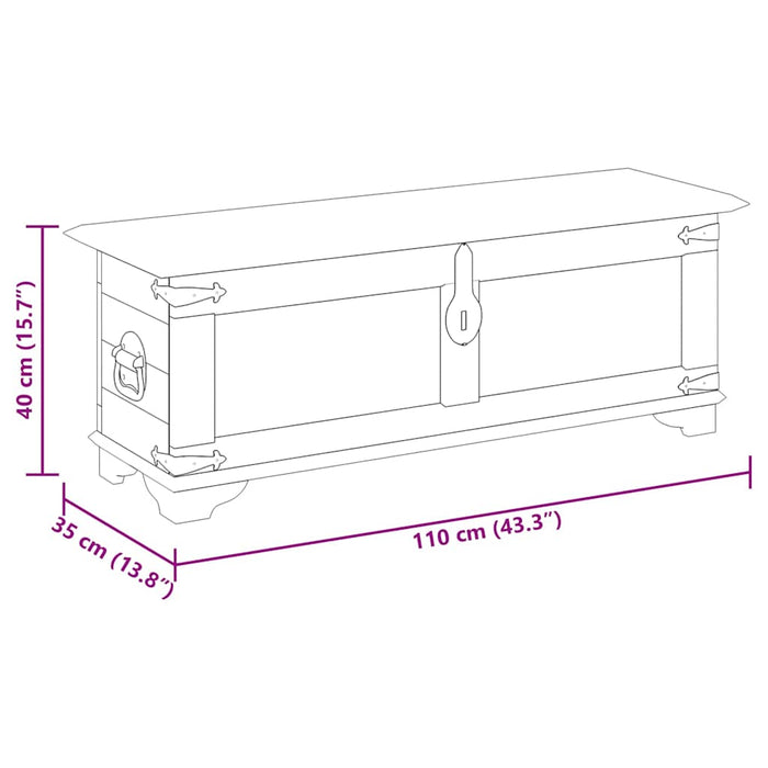 Cassapanca di Stoccaggio in Legno Ruvido di Mango 241635