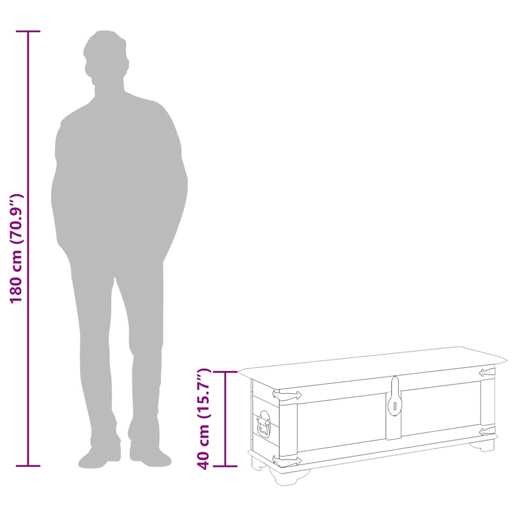 Cassapanca di Stoccaggio in Legno Ruvido di Mango  cod mxl 42683
