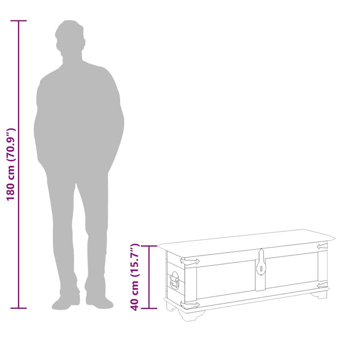 Cassapanca di Stoccaggio in Legno Ruvido di Mango  cod mxl 42683