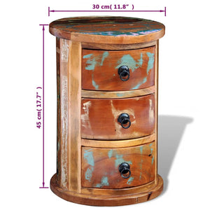 Armadietto in Legno Massello di Recupero con 3 Cassetti 241646