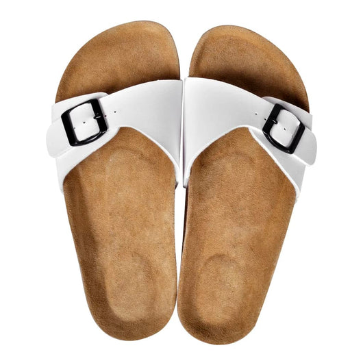 Sandali Donna Sughero Bio Bianco 1 Cinghia con Fibbia Taglia 36 cod mxl 54603