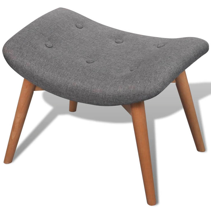 Poltrona con Poggiapiedi Grigia in Tessuto 241673