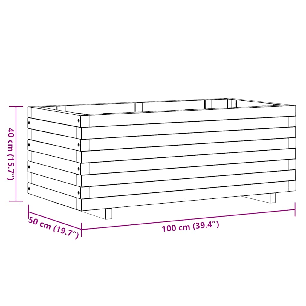 Letto Rialzato 100x50x40 cm in Legno Rettangolare 41660