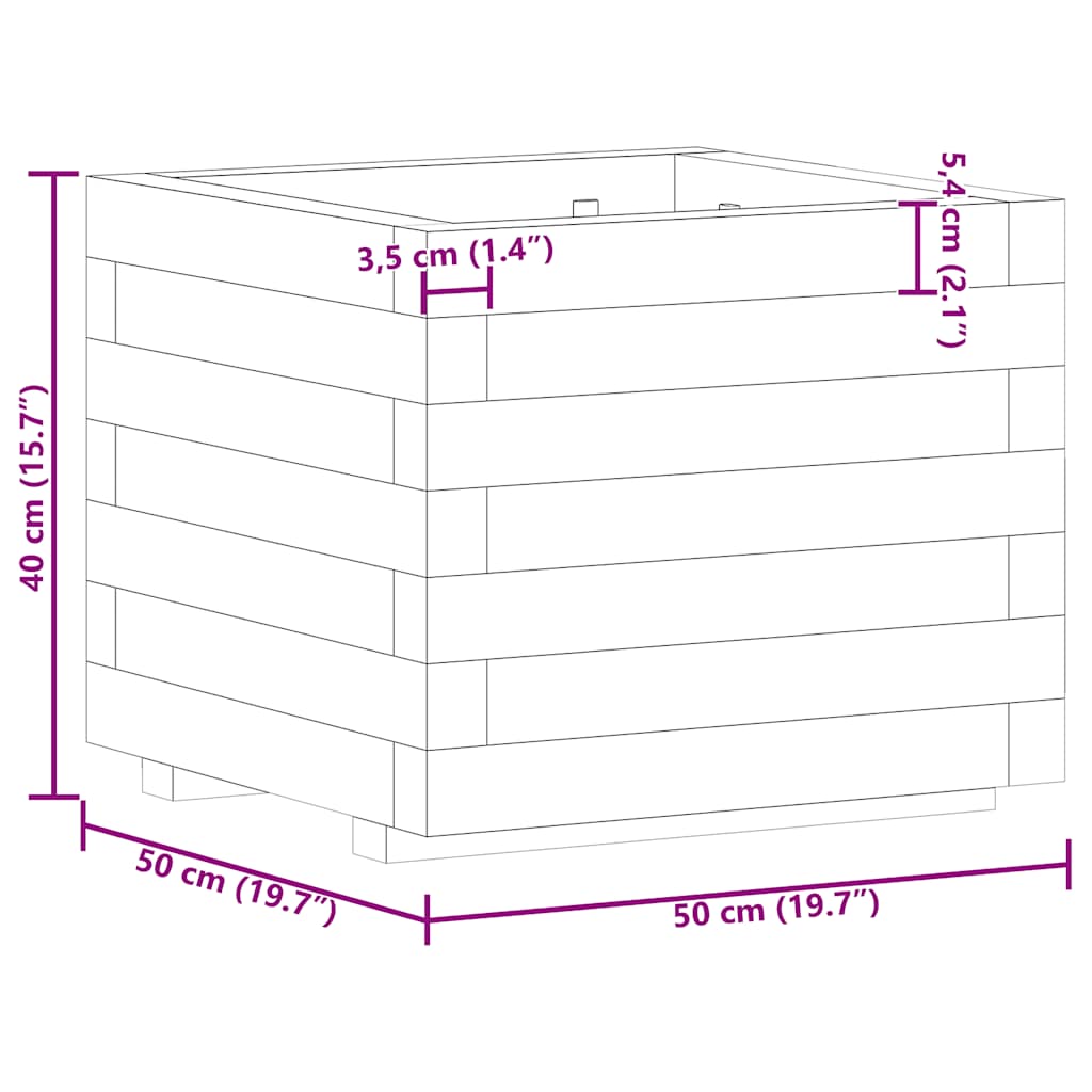 Letto Rialzato 50x50x40 cm Quadrato in Legno 41659